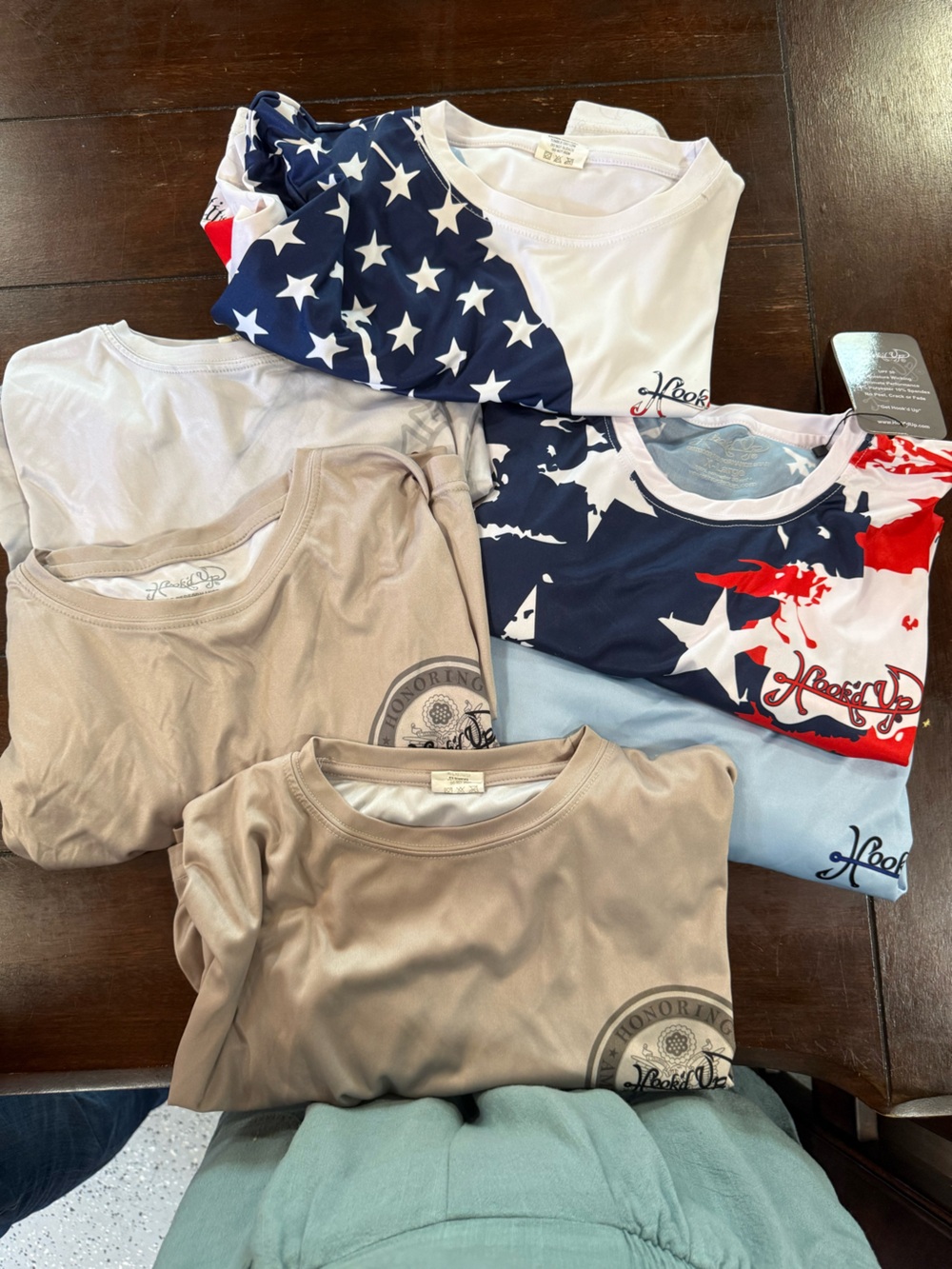 Hooked Up by IOT Long Sleeve Tees - Patriotic Red, Navy & Beige Options